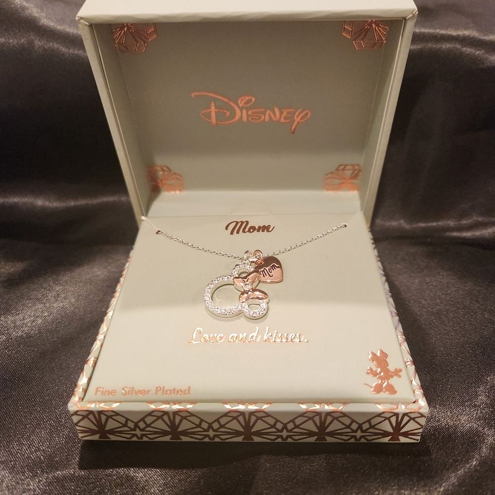 DISNEY Silver and Rose Gold Mom Necklace